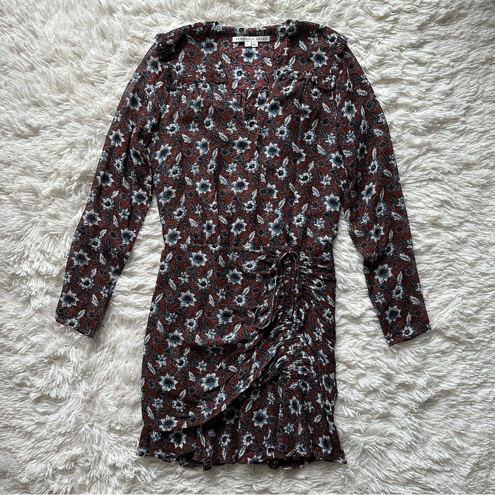 Veronica Beard Anjali Floral Mini Dress Silk Size 4 - Picture 2 of 12